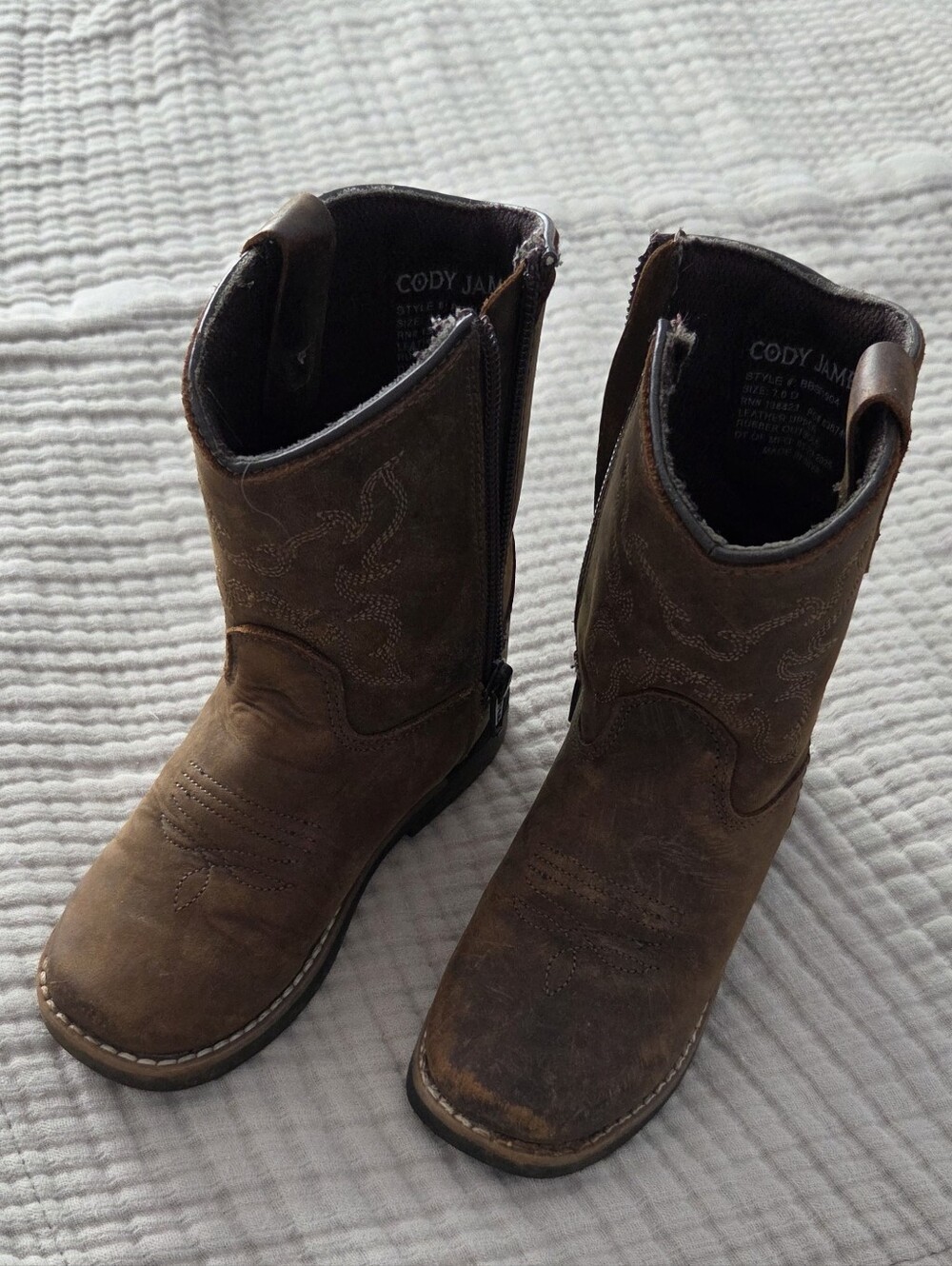 Cody James Kids Brown Leather Western Boots